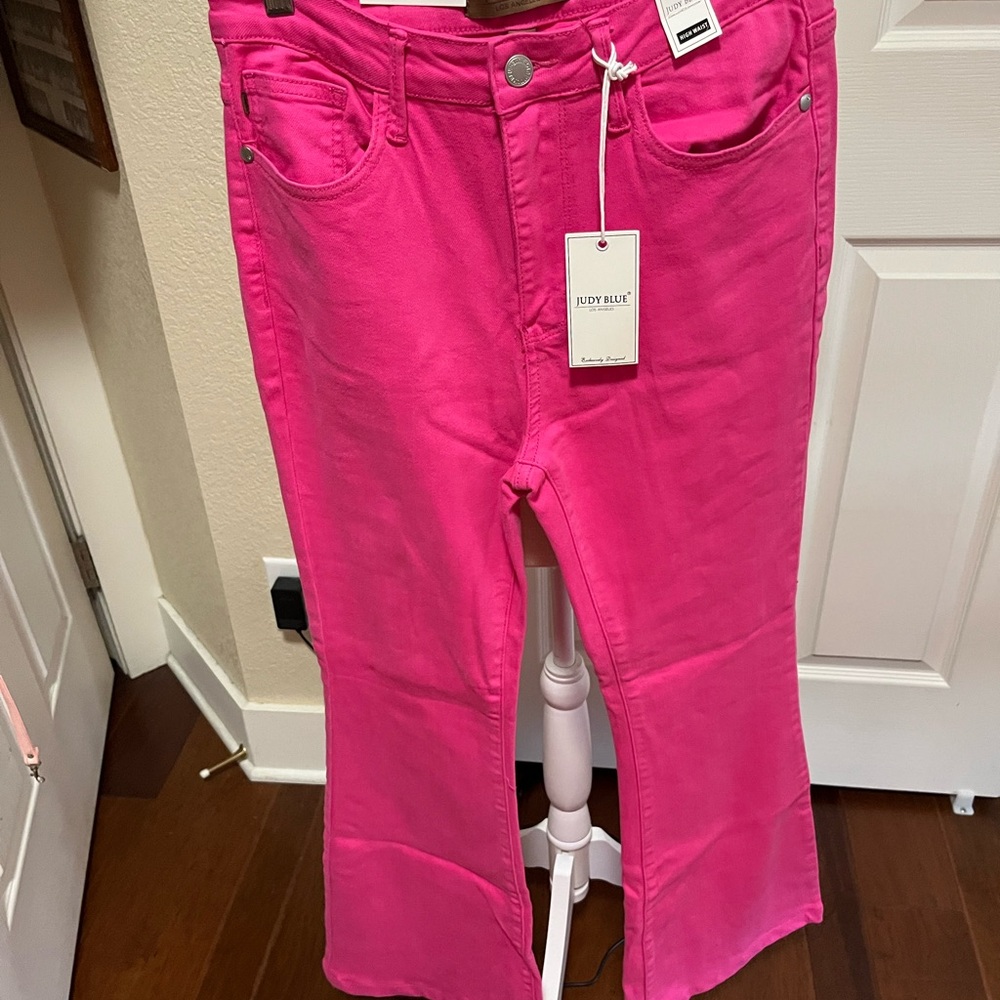 Judy Blue Hot Pink High Waisted Flare Jeans